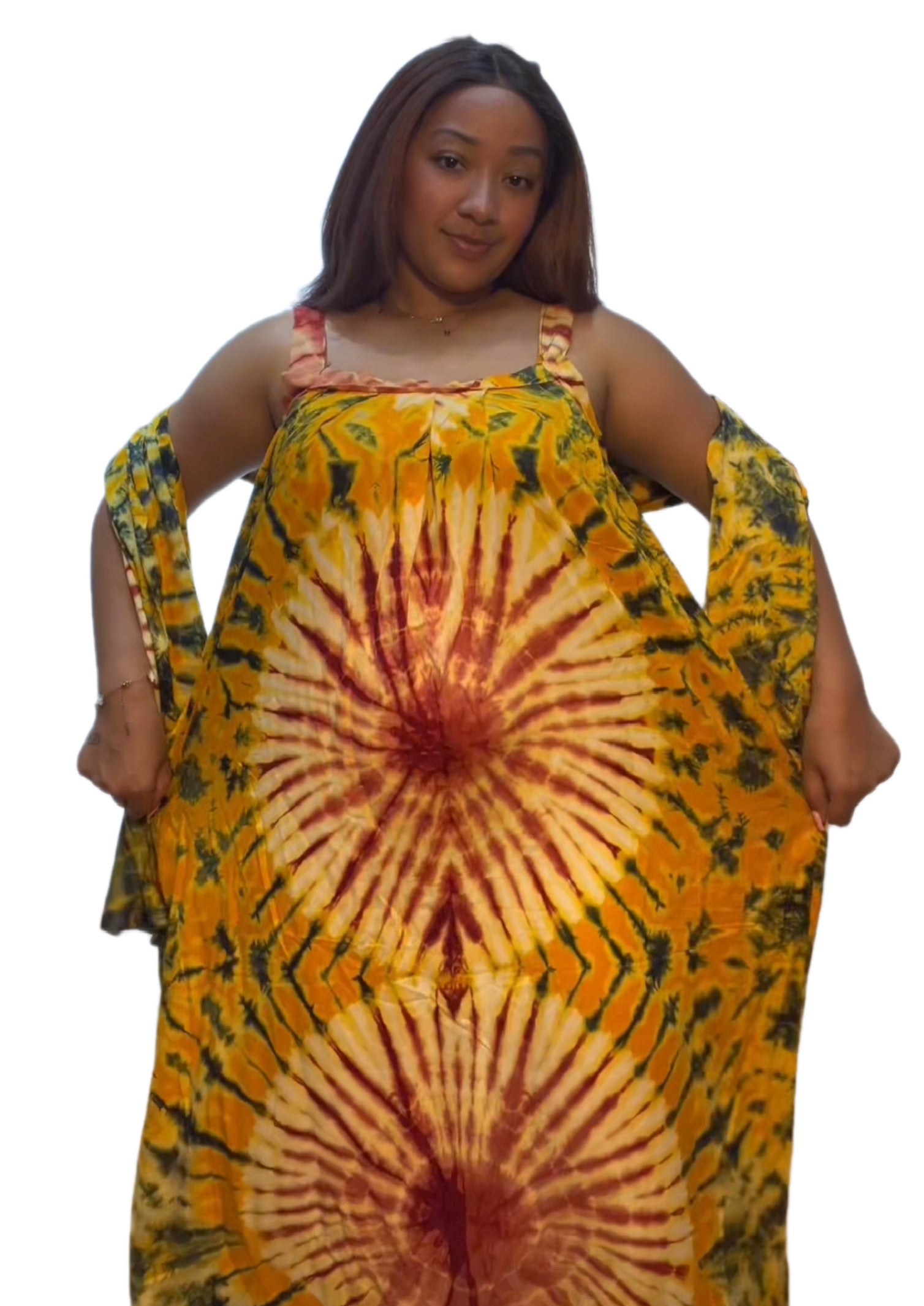 Sleeveless dera with scarf