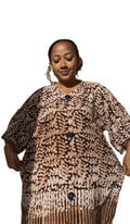 Brown Batik Button Gown