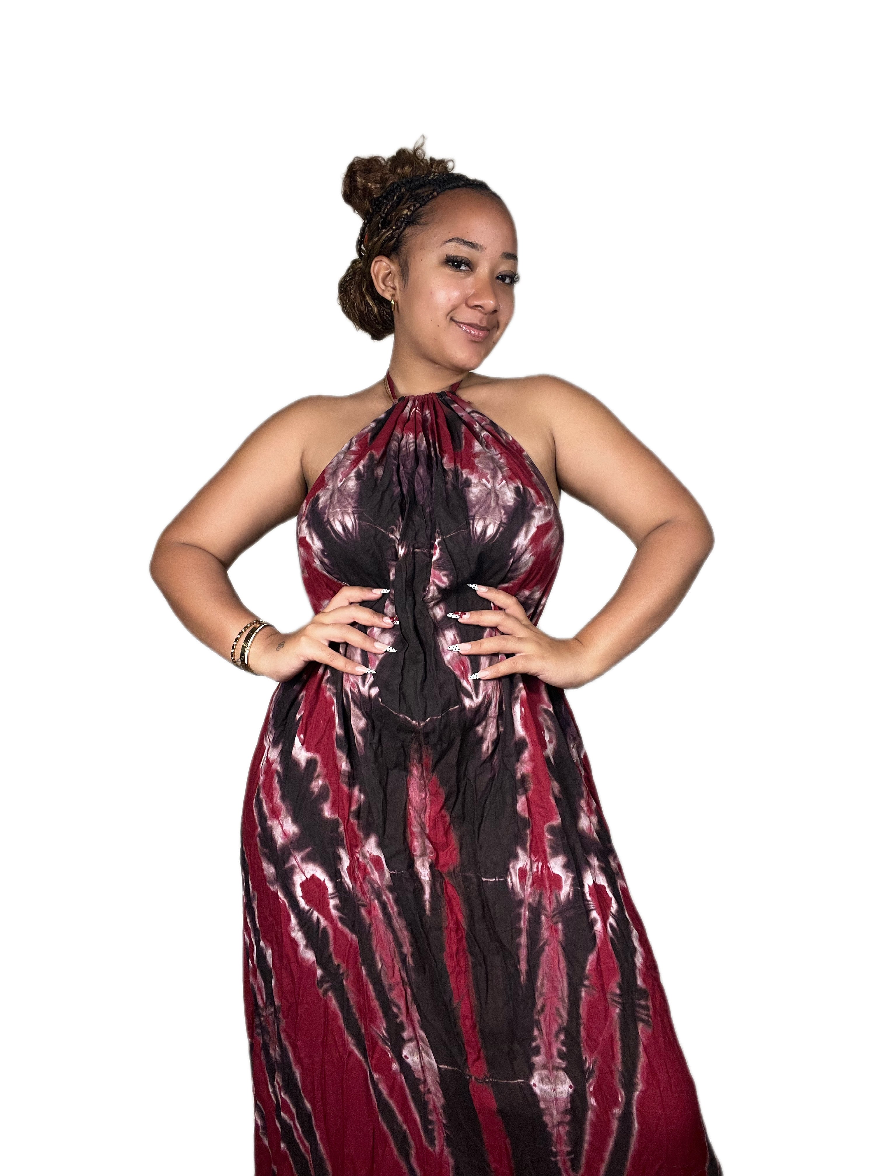Burgundy violet maxi backless dera