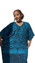 Blue Batik Button Gown
