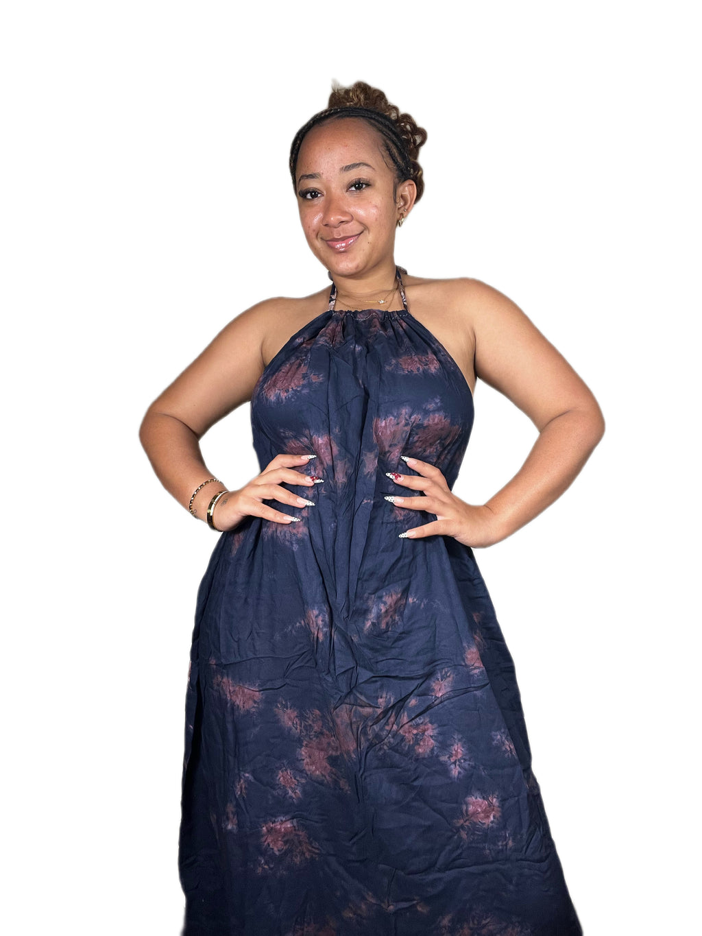 Dark Blue Maxi Backless Dera