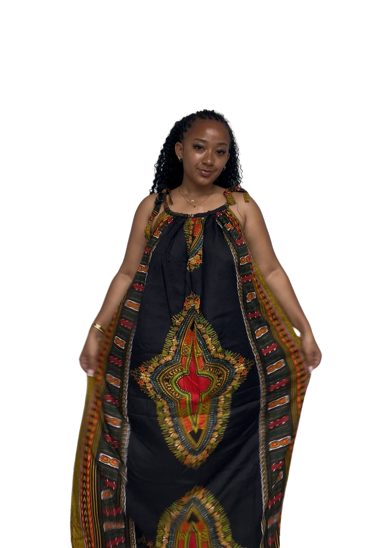 Black dashiki sleeveless dera