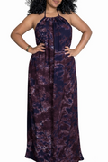 Dark Blue Maxi Backless Dera