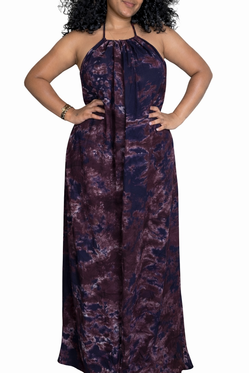 Dark Blue Maxi Backless Dera