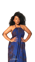 Dark Blue Backless Dera