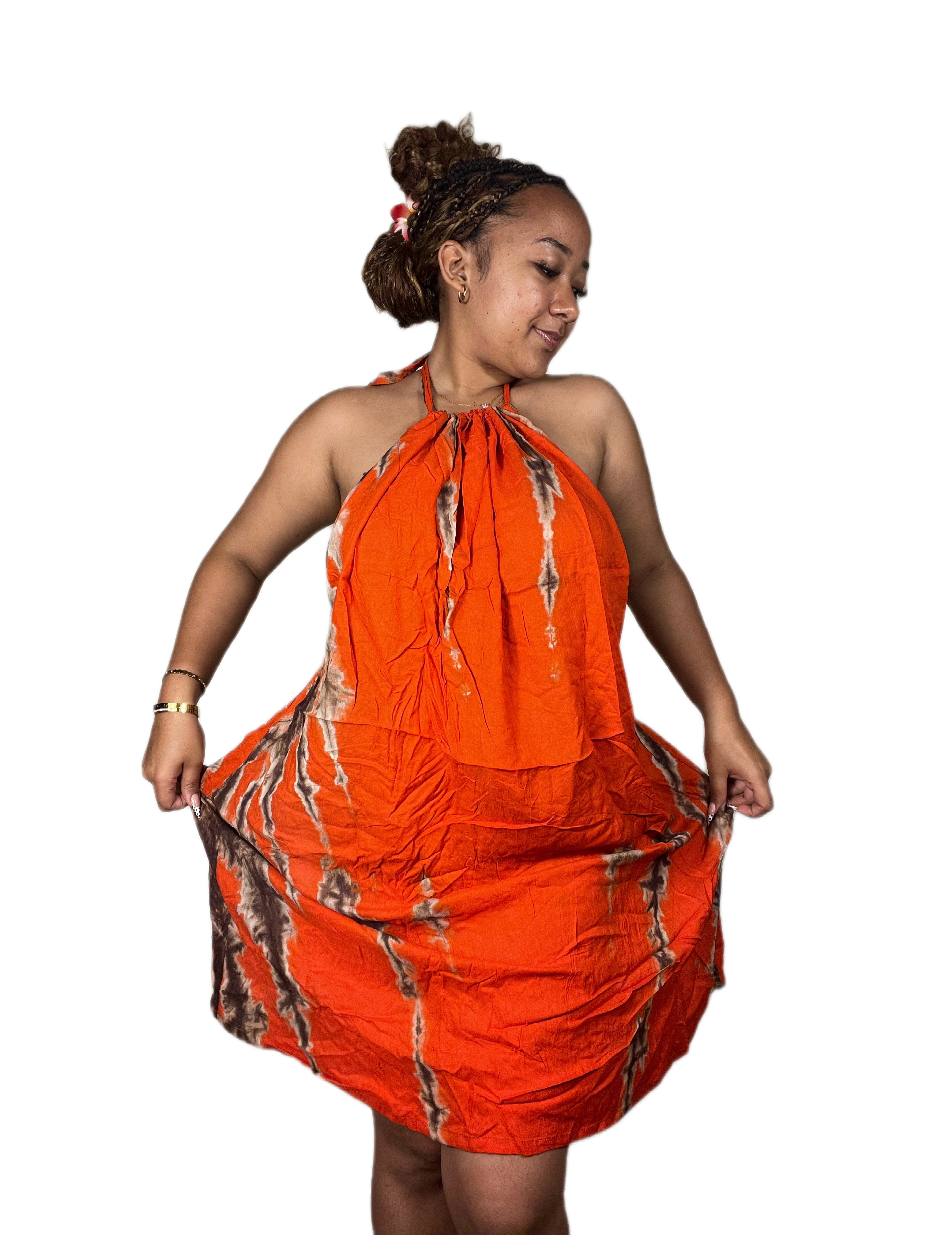 Orange mini backless dera